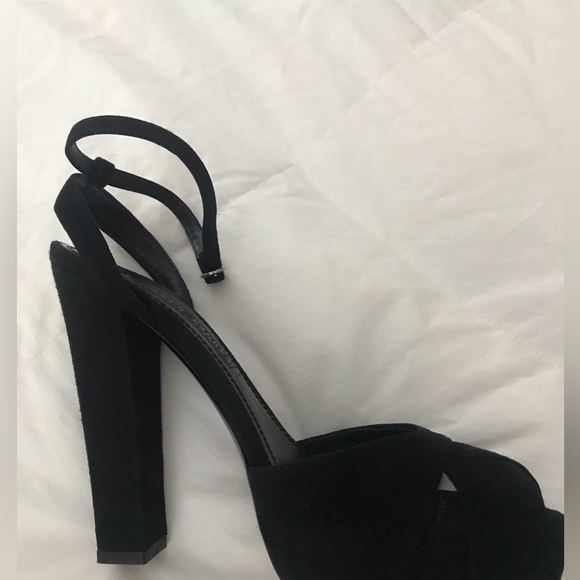 MINT! Ralph Lauren Purple Label Kabria Black Suede Heel - Picture 2 of 14